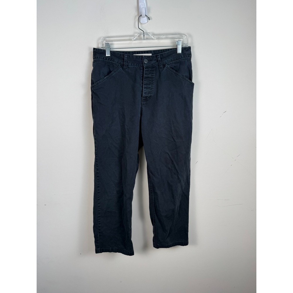 Imperfects Mens Utility Chino Pants Black Organic Cotton Straight Leg 33x26.5